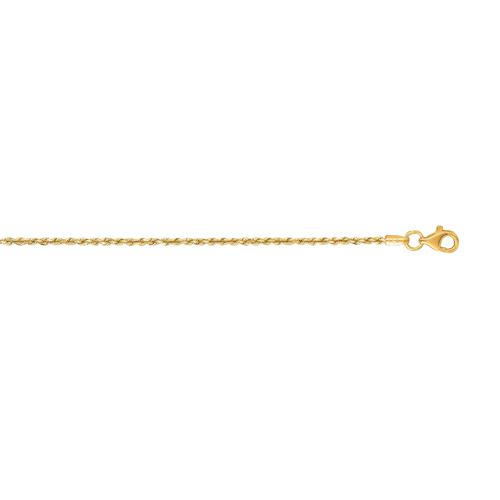 14K Yellow Gold Rope Chain- Diamond Cut