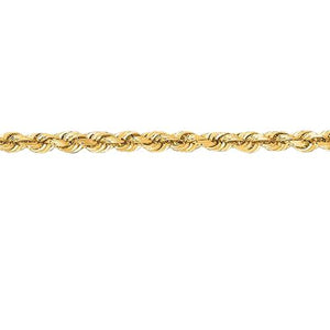 14K Yellow Gold Rope Chain- Diamond Cut