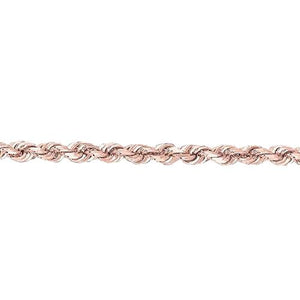 14K Rose Gold Rope Chain- Diamond Cut