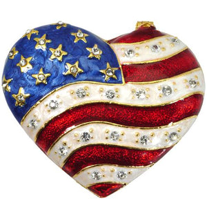 Patriotic Heart Urn Keepsake