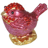 Dark Rose Pink Bird with Red Crystals