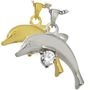 Dolphin with Stone Cremation Pendant