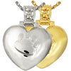 Paw Print Heart with Paw Print Bail Cremation Pendant
