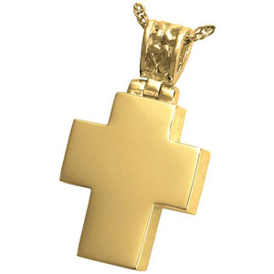 Cross Cremation Pendant with Filigree Bail