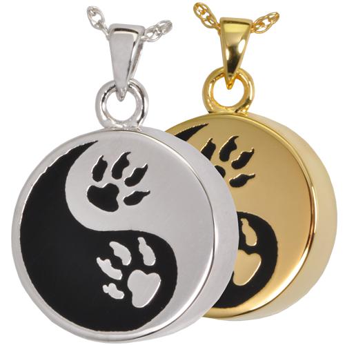 Paw Print Yin Yang Cremation Pendant