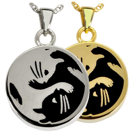 Kitty Yin Yang Cremation Pendant