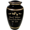 Motorcycle and Flames Black and Gold Cremation Urn