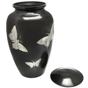 Slate and Pewter Butterflies Urn