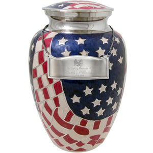 USA Flag Patriotic Cremation Urn