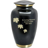 Dark Pewter Cremation Urn with Gold Bands