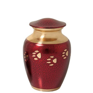 Red with Brass Pawprint- Small