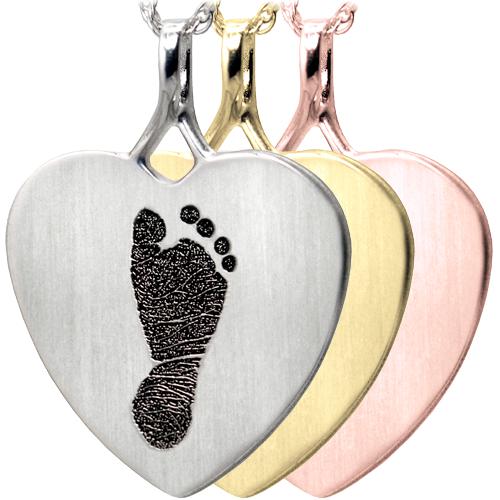 Baby Footprint Heart Pendant