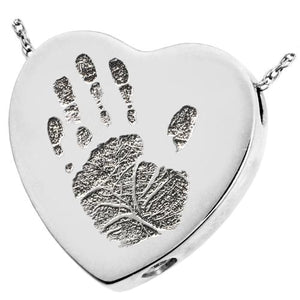 Baby Handprint Heart Pendant