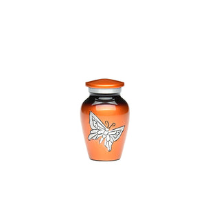 Butterfly Engraved Rust Alloy Urn Keepsake