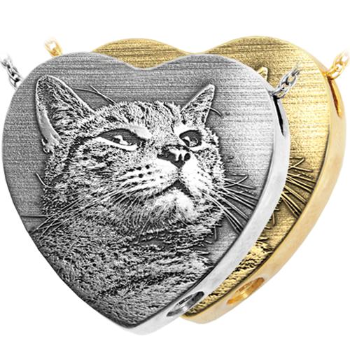 Heart 3D Pet Photo Engraved Pendant