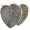 Double Fingerprint Heart Pendant