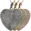 Double Fingerprint Heart Pendant
