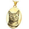 Oval 3D Pet Photo Engraved Pendant