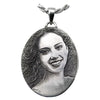 Oval 3D Photo Engraved Pendant