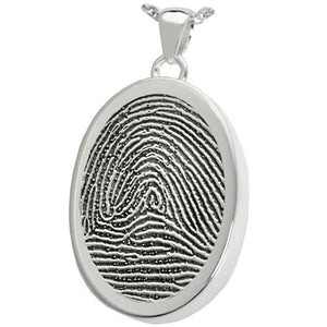 Oval Fingerprint Pendant