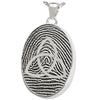 Oval Fingerprint Pendant with Celtic Trinity Knot