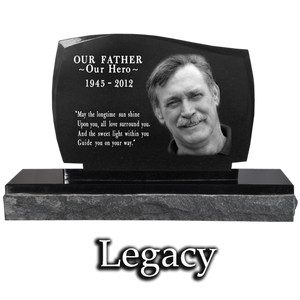 Legacy Photo Laser Engraved Granite Memorial Headstone