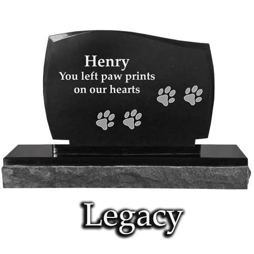 Legacy Pet Photo Laser Engraved Granite Memorial Headstone