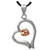 Rose Heart Cremation Pendant- Stainless Steel