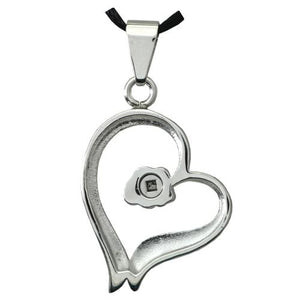 Rose Heart Cremation Pendant- Stainless Steel