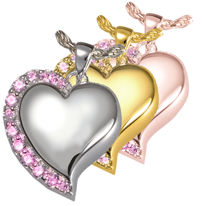 Shining Heart Pink Stone Pendant