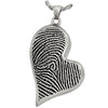 Teardrop Heart Fingerprint Pendant