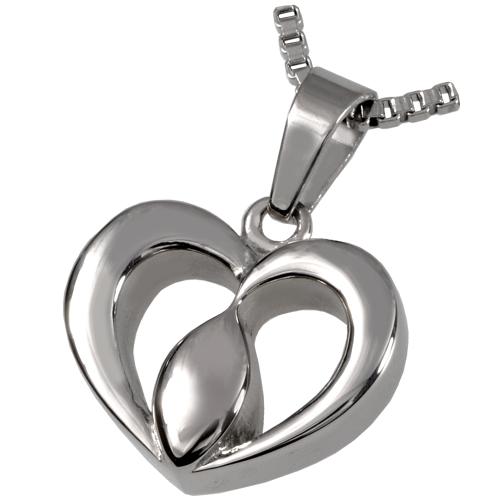 Center of the Heart Cremation Pendant- Stainless Steel